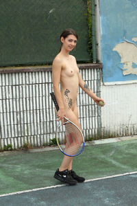 Tera Link Plays Tennis And No Panties With More Outdoor Bottomless