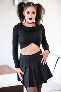 Goth Schoolgirl Kendra Spade Showing Her Big Natural Tits