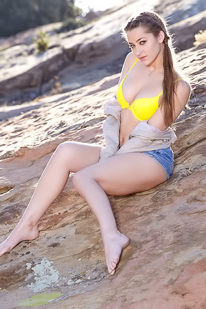 Bright orgasm outdoors