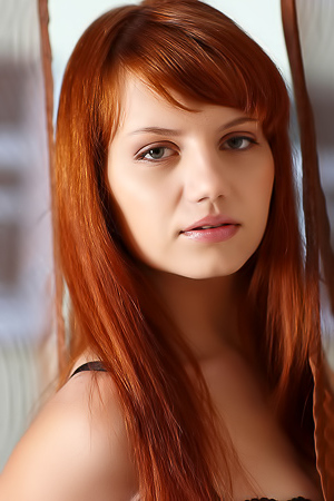 Sexy Redhead Solana In Stockings