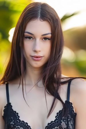 Shania Vega Seductive In A Lacy Black Babydoll That Clings To Her Lovely Breasts