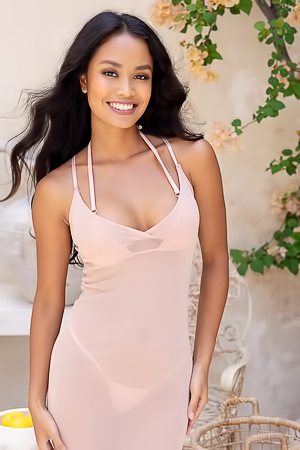 Putri Cinta Her Long Black Hair Flowing Like Silk Over Her Sun-kissed Skin