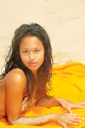 Angelica on the beach