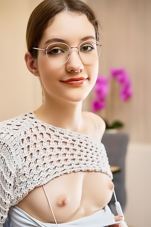 Hareniks Wearing Nothing But Her Glasses And A Naughty Smile