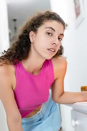 Luna Cee Spreads Legs On Chair In Suggestion Of Thong Tease