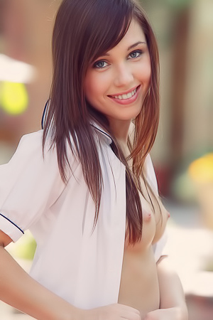 Cute Schoolgirl Marissa Strips In Public picture gallery